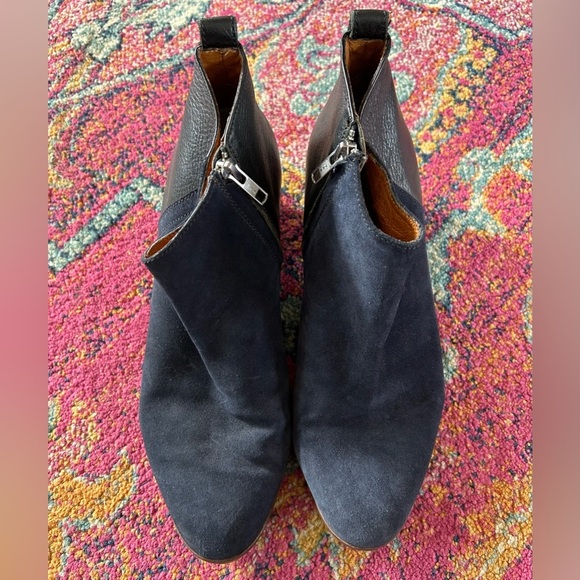 Madewell | Women’s black Cait leather/suede ankle booties, side zippers, size 11 - Picture 8 of 14